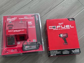 Milwaukee m18 high torque impact 1/2 inch with 5ah charger kit. NEW MODEL & brand new