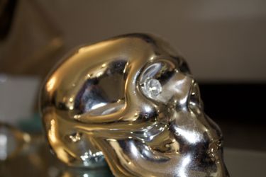 Chrome Skull Decor