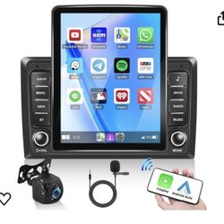 2+64G Android 13 Double Din Car Stereo 9.5 inch Vertical Touchscreen with Apple Carplay Android Auto Mirror Link Multimedia Player Head Unit FM RDS Hi
