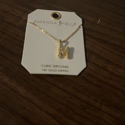 Women’s 18k gold dipped M initial necklace
