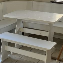 Wayfair White Table And Bench Unboxed - Brand New! 