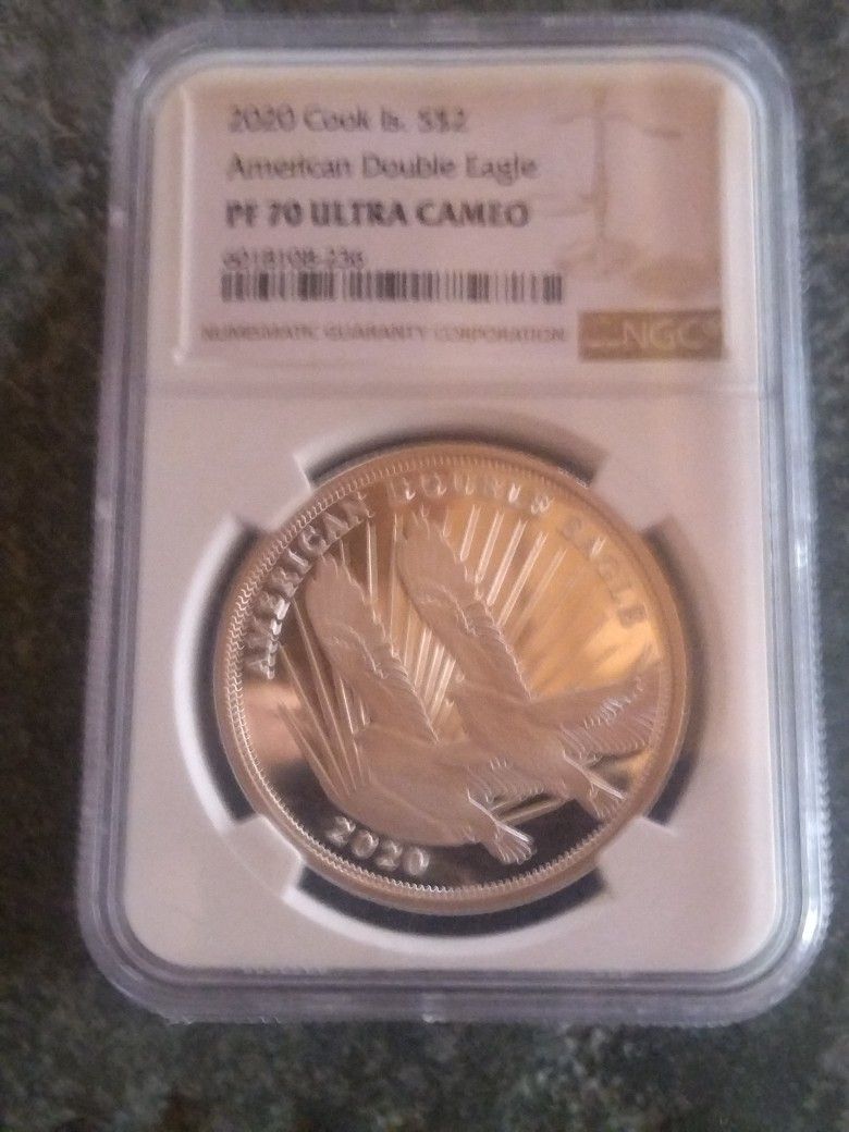 2020 Cook Island $2 American Double Eagle PF 70 Ultra Cameo