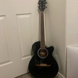 Black Fender Acoustic Guitar 