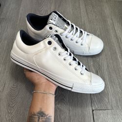 Converse Chuck Taylor All Star High Street Ox Leather Shoes Mens Size 11.5 White