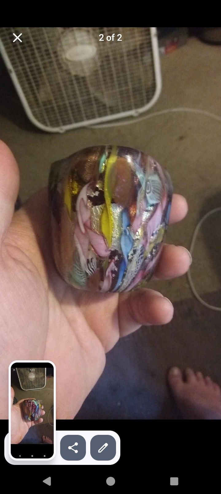 Vintage Murano Glass Vase Or Holder