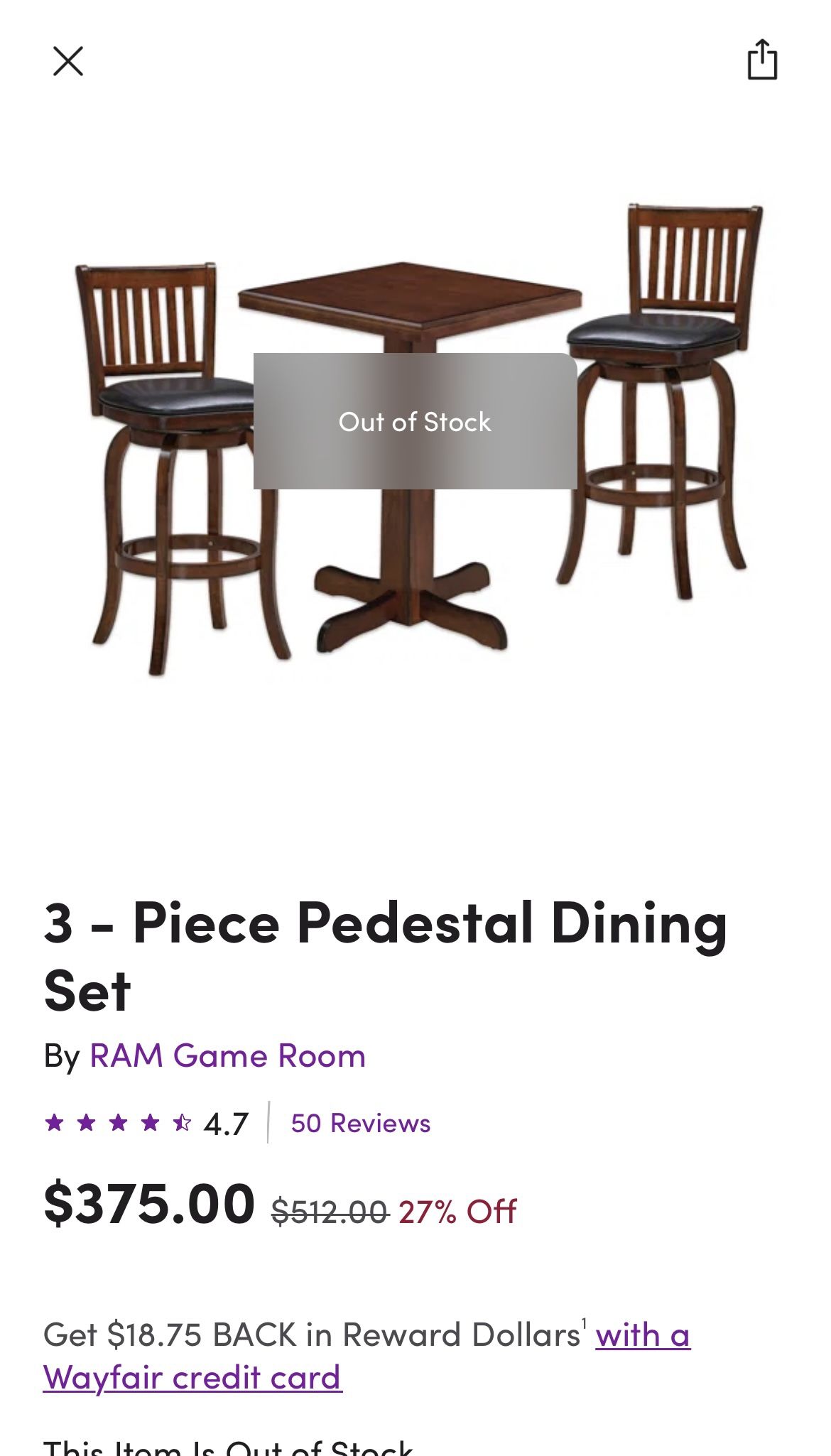 3 Piece Dining Table