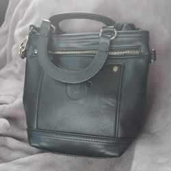 True Religion Black Leather Tote