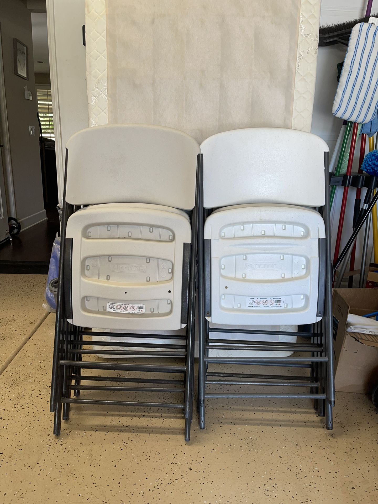 8 FOLDING CHAIRS AND 1 FOLDING AND 2 NONFOLDING TABLES