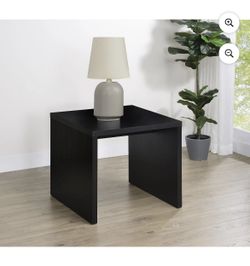 Contemporary Wood Square Side End Table in Black