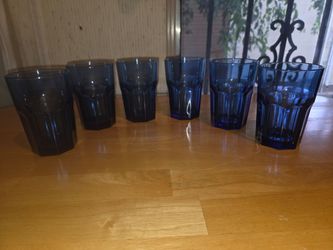 Set of 6 Blue Bazil 8oz Drinking Glasses