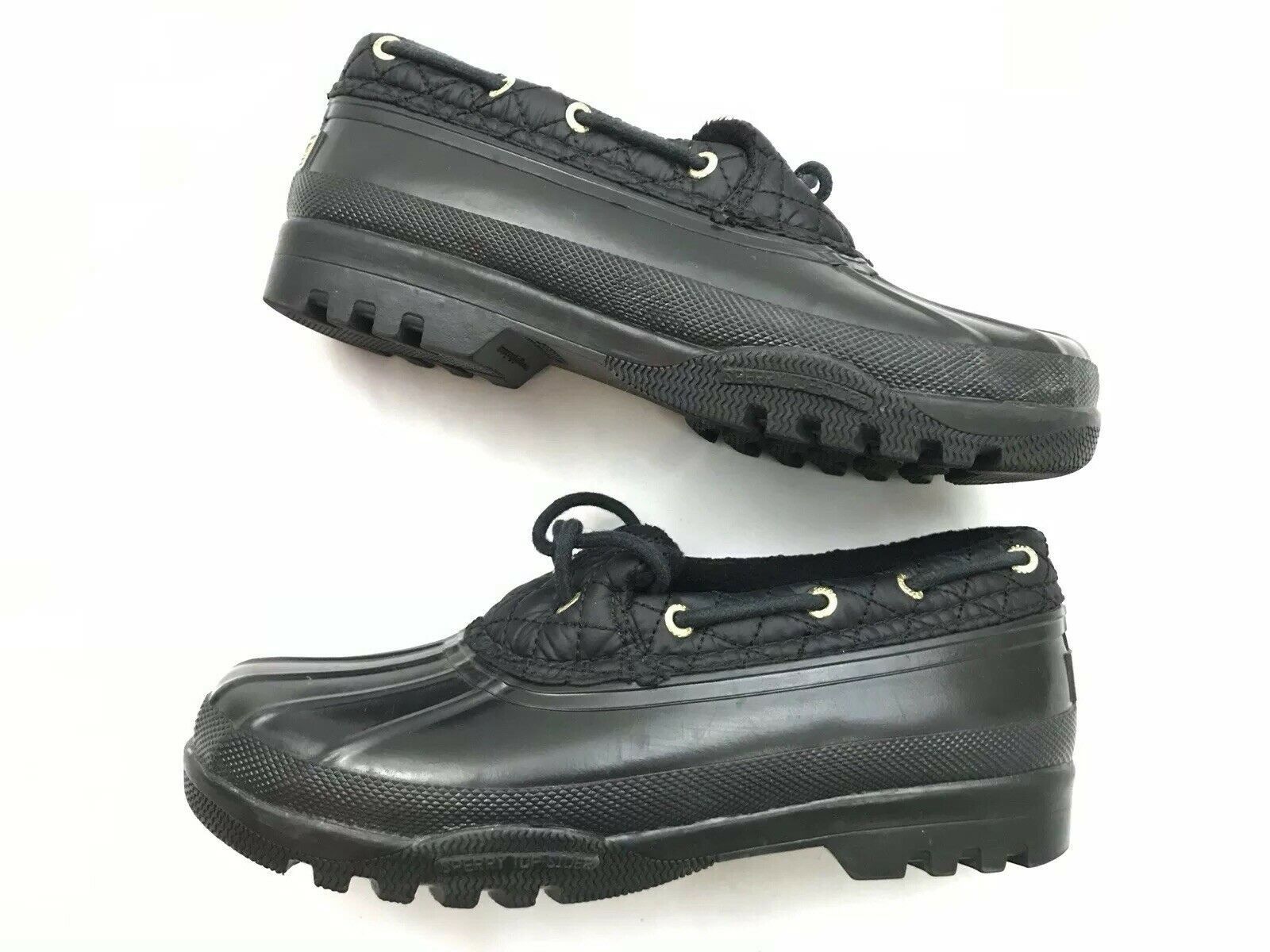 New Black Sperry Top-sider Women's Waterproof Boots-Size 10