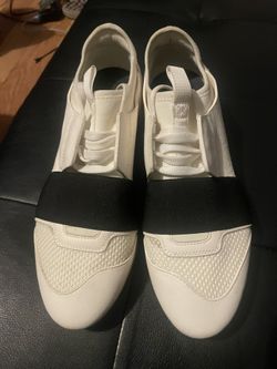 Balenciaga White Leather and Mesh Race Runner 