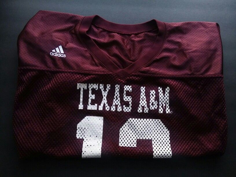 Vintage Texas A&M University College School Cropped 12th Man Football Jersey Adidas Made In USA