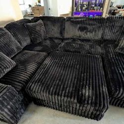 New Large Corduroy Sectional Couch / Free Delivery 