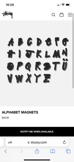 STUSSY//ALPHABET MAGNET SET BLACK – RAPTURE (ラプチャー)