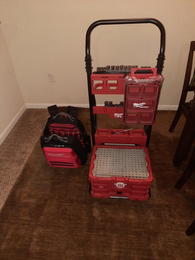 Milwaukee Packout Dolly Set Tooling Backpack Included