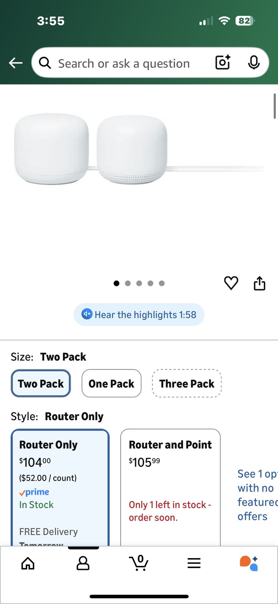 Google Nest Wifi - Home Wi-Fi System - Wi-Fi Extender - Mesh Router for Wireless Internet - 2 Pac