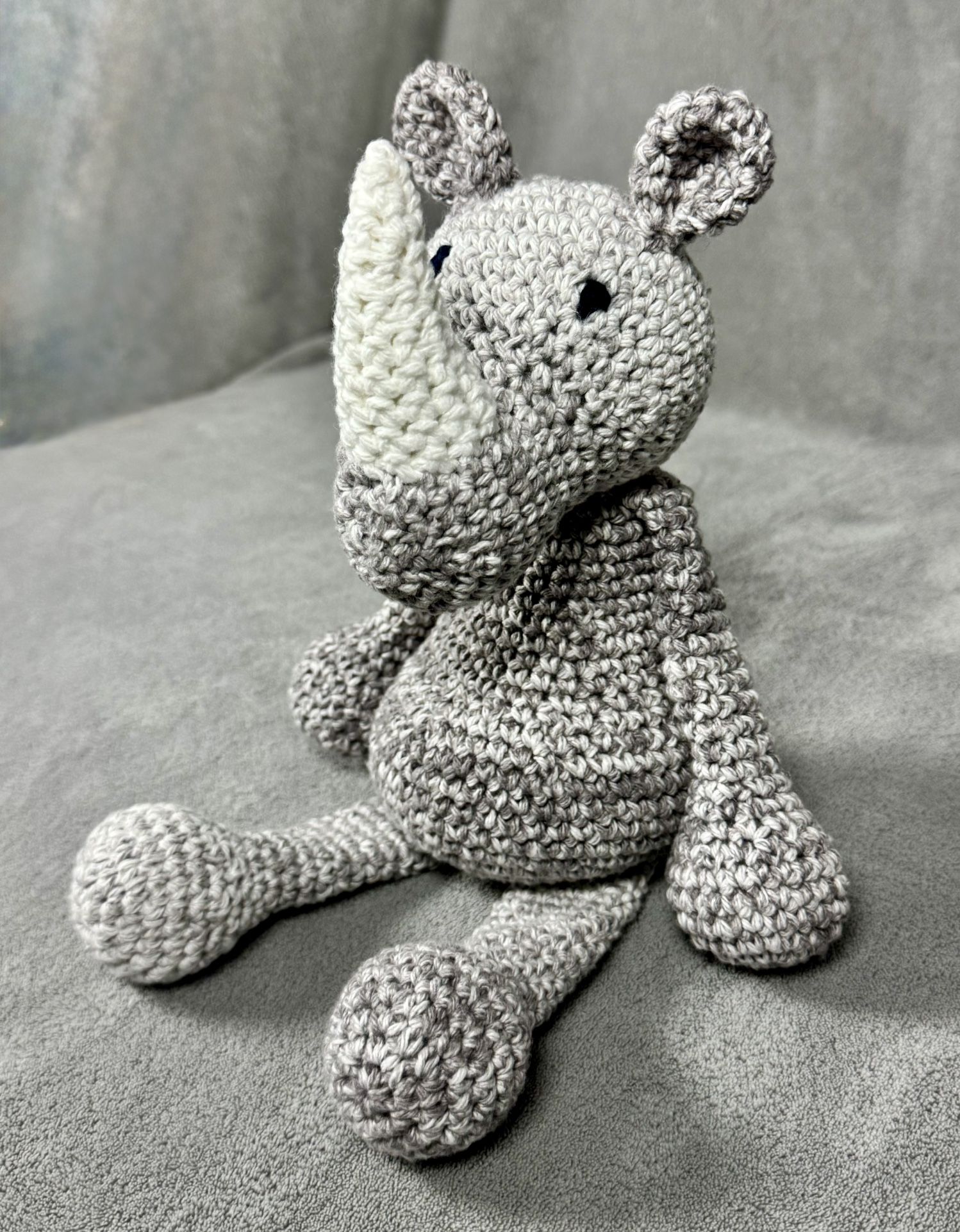 Handmade Stuffed Rhino