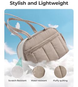 Quilted Puffer Shoulder Bag Beige
