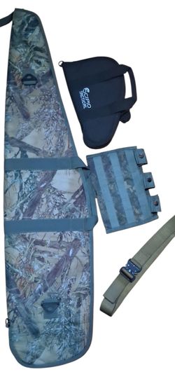 Rifle carrying case hand gun case magazine holder  camo and fairwin tactical belt