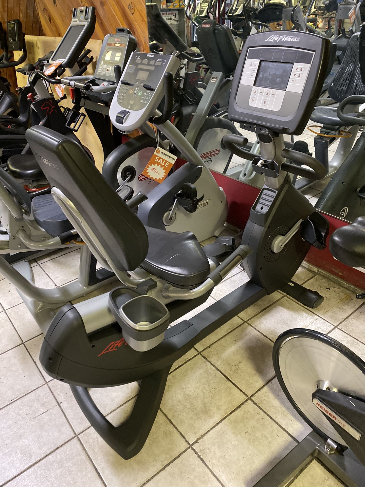 Life Fitness Lifecycle Recumbent Exercise Bike works and looks great!