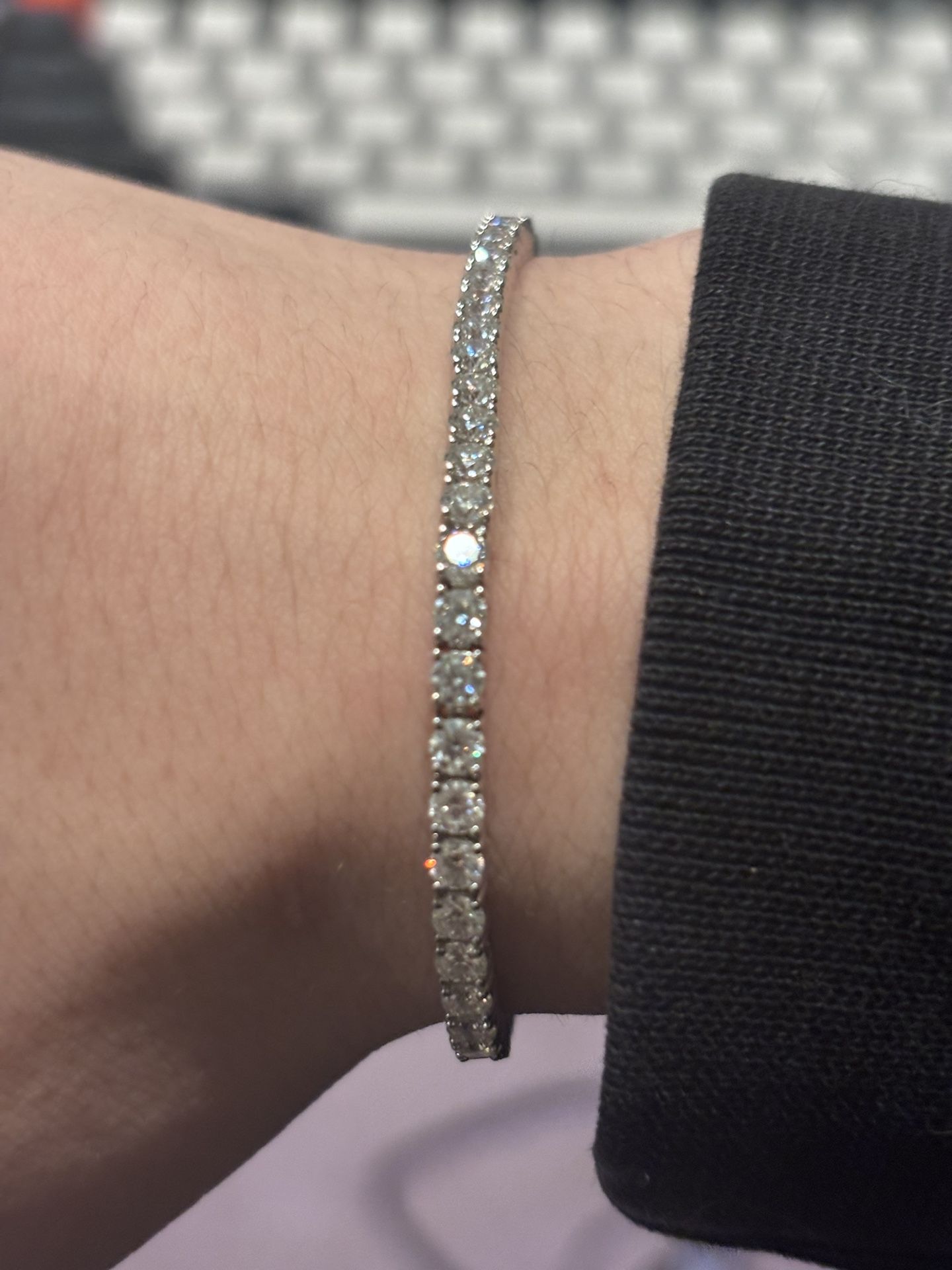 925 Silver And Moissanite Tennis Bracelet