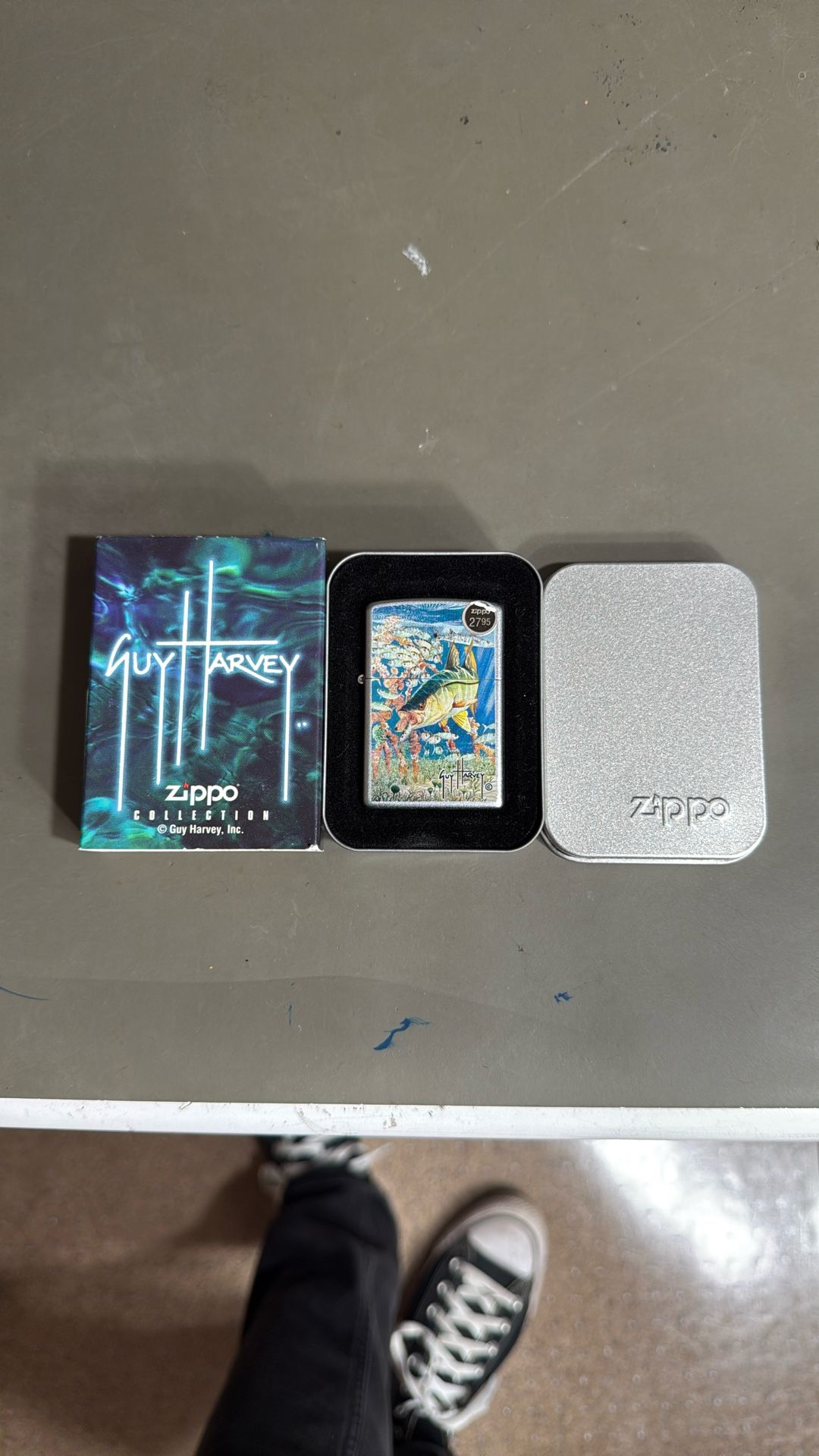 ZIPPO 2004 GUY HARVEY SNOOK FISH SATIN CHROME LIGHTER UNFIRED IN BOX K873