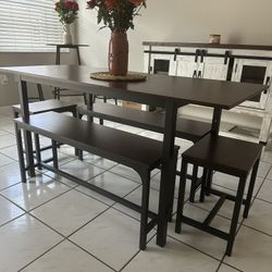 Brown Dining Table Set 