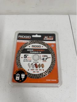 RIDGID TURBO-V 5 in. Turbo Rim Diamond Blade for Masonry High Efficiency Cutting