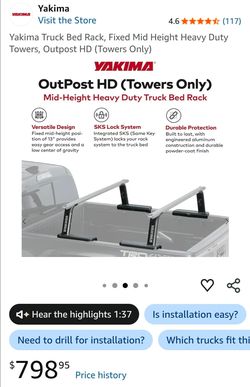 Yakima OutPost HD Truck Bed Rack Towers and Tonneau adapter