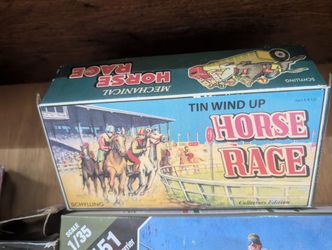 Schylling Tin Wind Up Horse Race Collectors Edition Mechanical Toy
