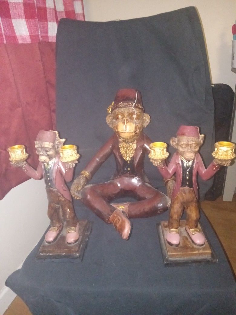 Bellhop Candle Holder Monkey set