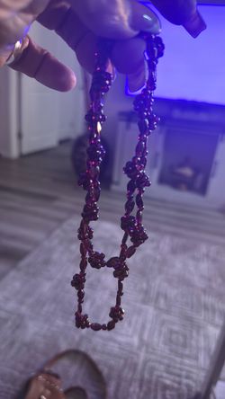 Vintage Bohemian Garnet Cluster Necklace, 1940s Sculpted Gemstone Beaded Jewelry