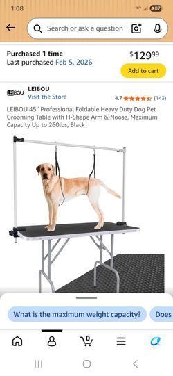 Dog grooming table