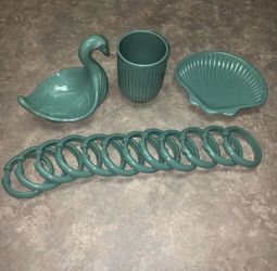 Sea Green Plastic Bathroom Accessories