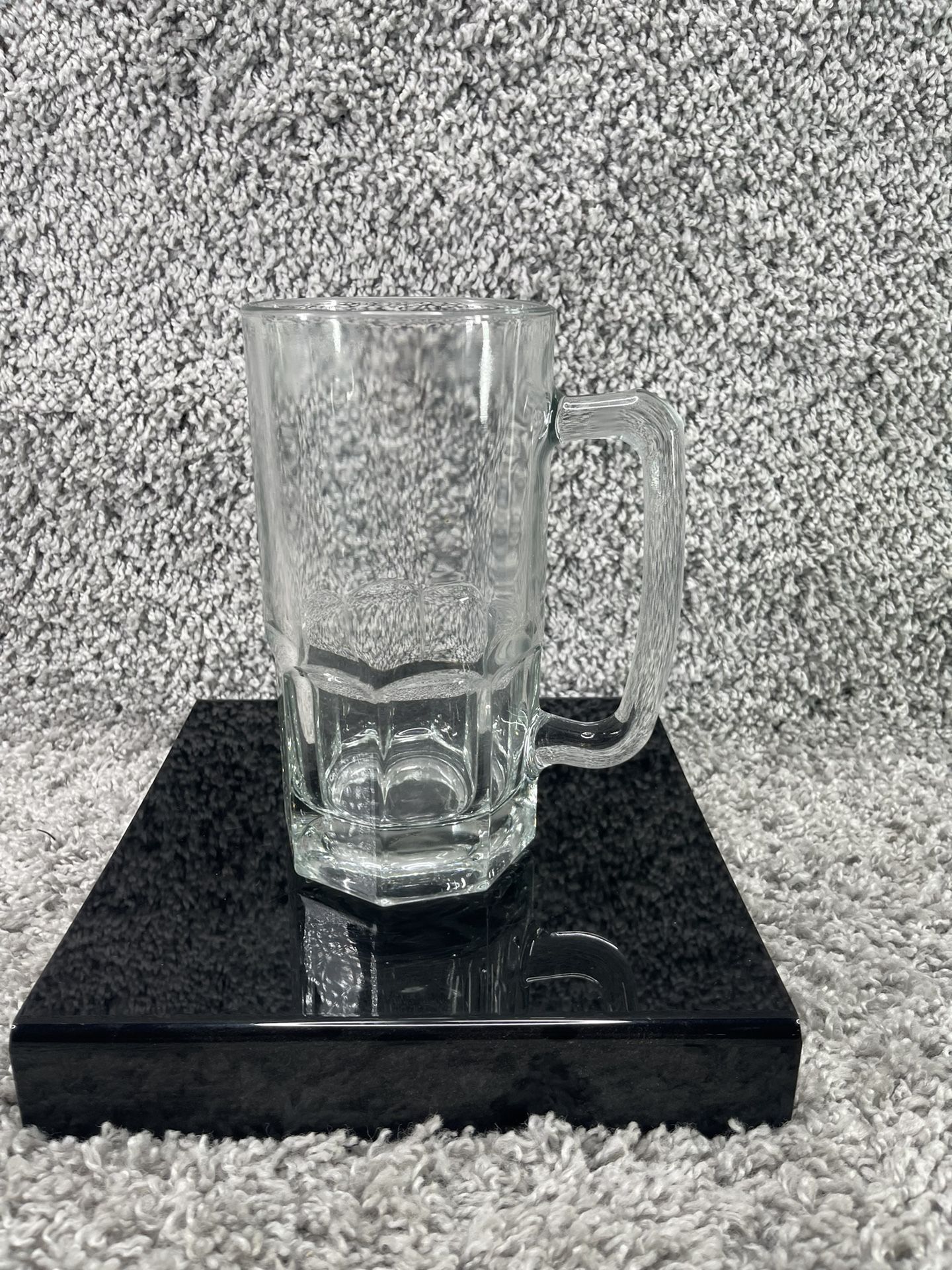 Vintage Libbey 32oz Beer Stein 8 In Heavy Clear Glass Mug Panelled Base