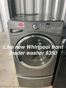 Like new front loader washer black stainless steel color