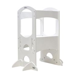 Little Partners Kids Learning Tower, Toddler Tower Adjustable Height Kitchen Step Stool - White