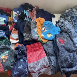 Boys 4T Play Clothes Shirts, Jeans, Shorts, New Uniform Polos Bundle – 35 Pieces – 