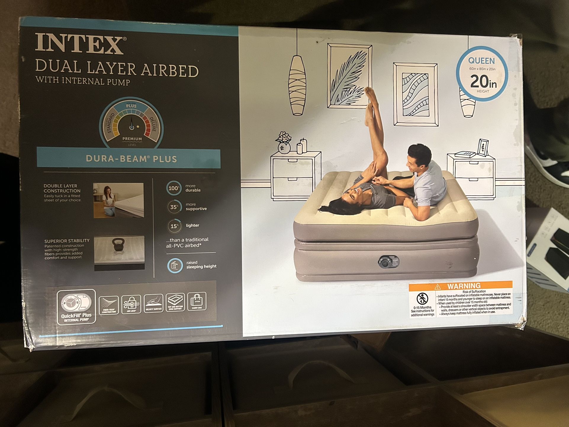 Intex dual layer Airbed With Internal Pump 