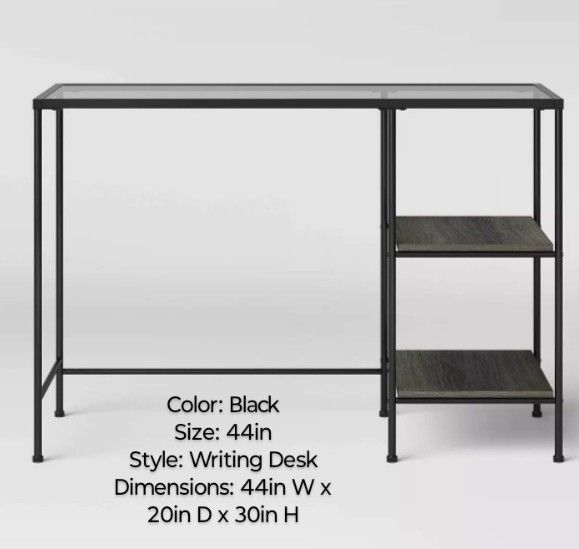 Brand New Project 62 Fulham Glass Top With Wood Shelves for Sale in