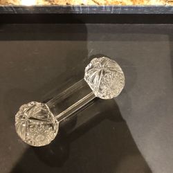 Vintage Crystal Barbell Knife Rest