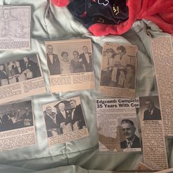 vintage newspaper clippings and photographs chronicling local Masonic and community events.