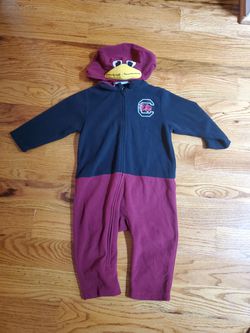 18 months embroidered Gamecock onesie/sleeper by Mascot Wear