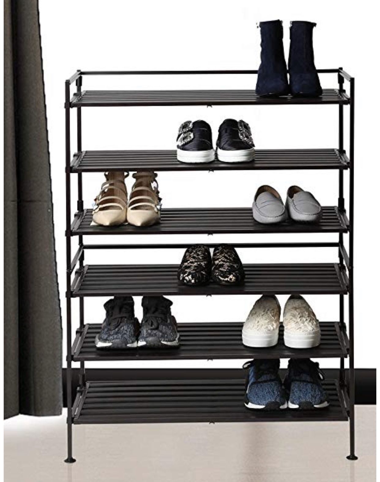 Seville Classics 3 Tier Resin Slat Utility Shoe Rack (2 Pk)