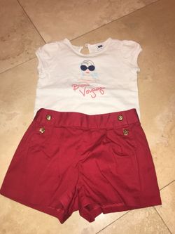 Janie and Jack girls like New shorts and top