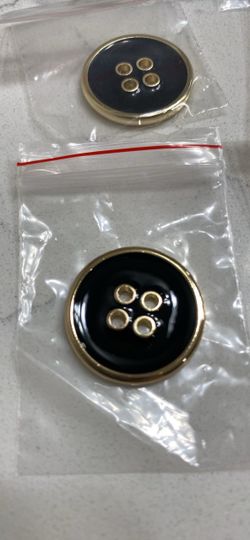 Black and Gold 4-Hole Sewing Buttons