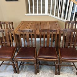 Antique Oak Table And 6 Chairs