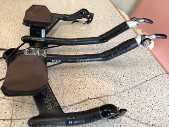 Vision aero bars with shifters and updated brakes. Willing to trade for road shifters. Dura ace or better. Handle bars