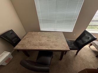 5-piece modern dining room set ( table +3 chairs + bench) Moving sale!